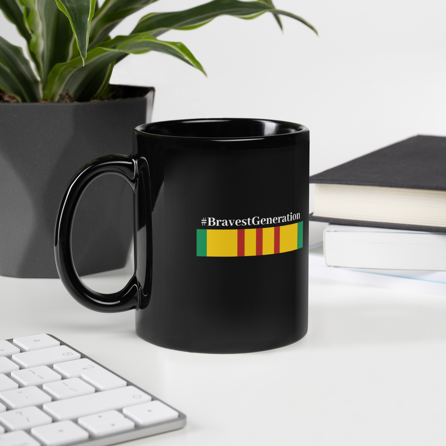 Bravest Generation Black Glossy Mug