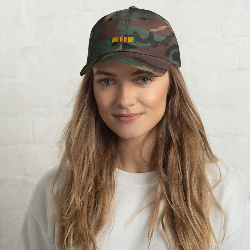 Vietnam War Service Ribbon Camo Ball Cap